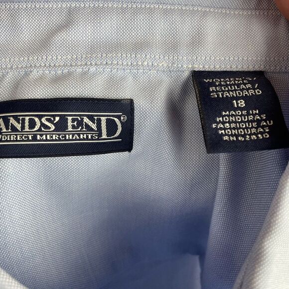 NWOT Lands End Blue Button Down Shirt Size 18 - Picture 7 of 8